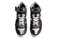 American flag design JCLock on  Black high-top sneakers